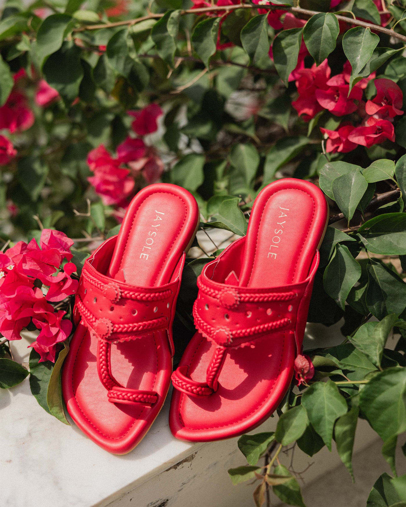 Indian Red Solid Kolha Flats