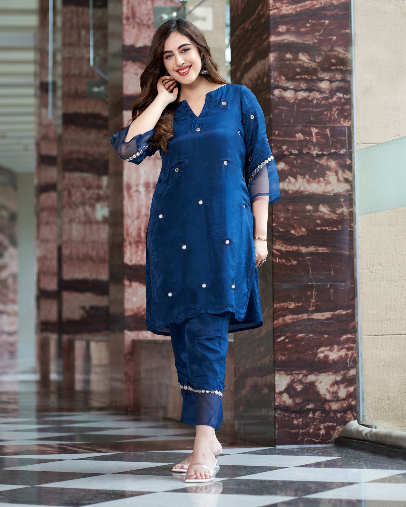 Shilp Blue Embroidered Silk Kurta Set