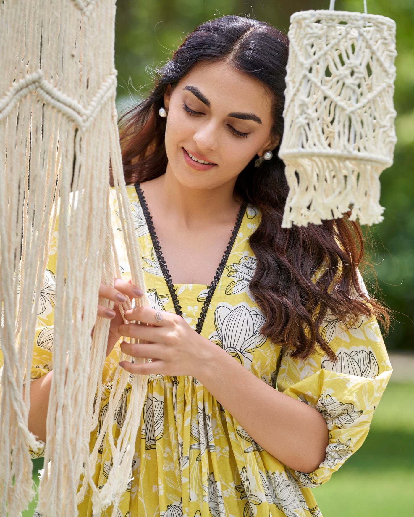 Zenith Yellow Printed Cotton Dress