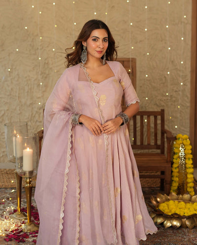 Aarati Lavender Jacquard Suit Set