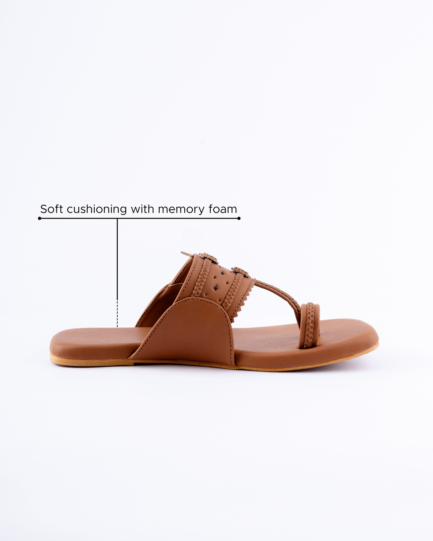 Burlywood Solid Kolha Flats