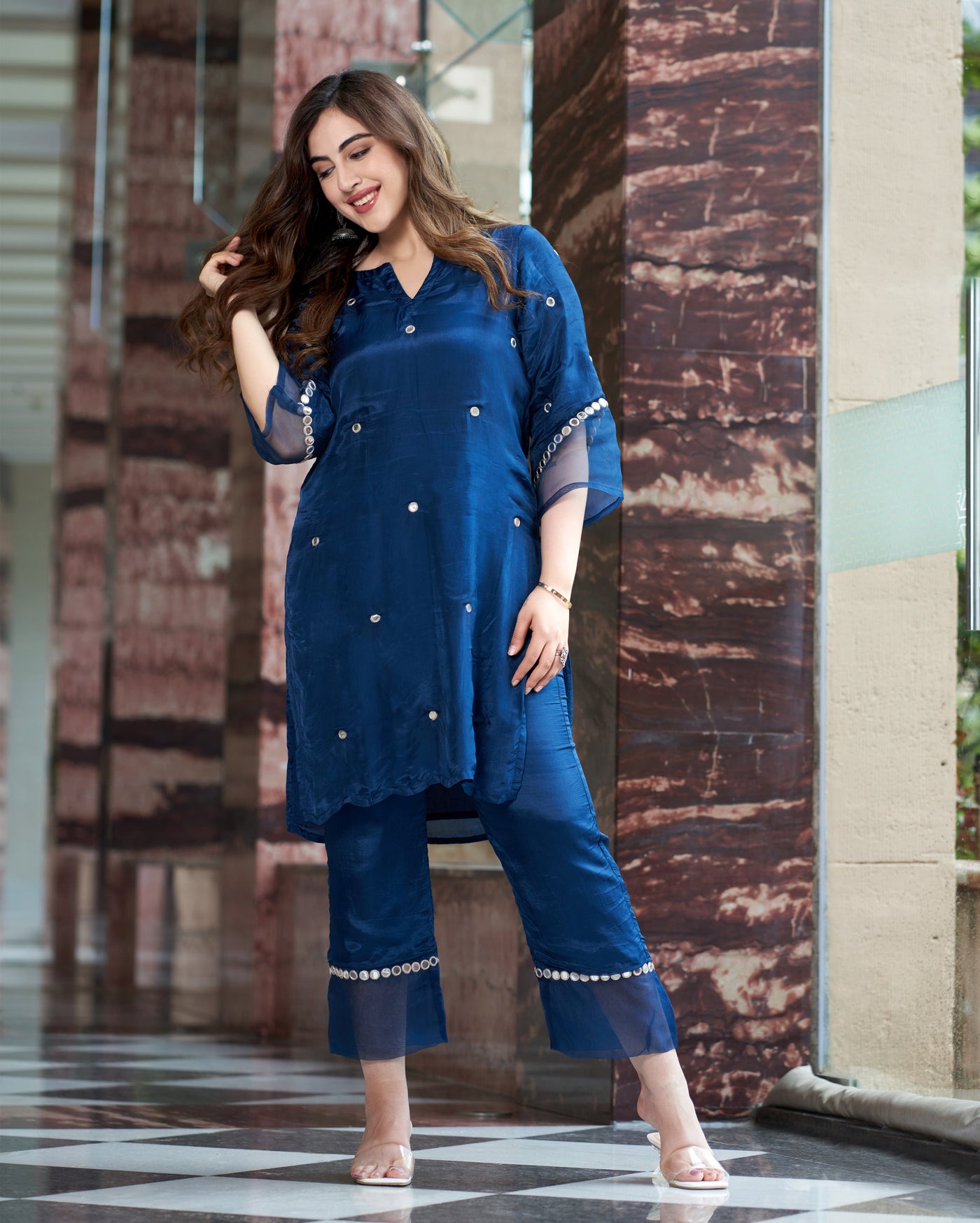 Shilp Blue Embroidered Silk Kurta Set