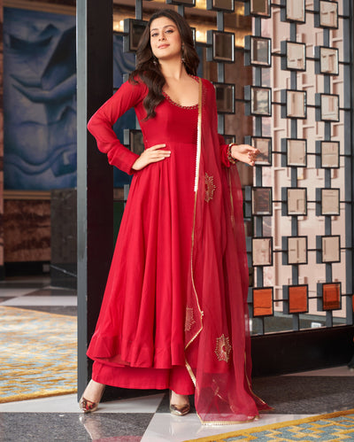 Marya Red Embroidered Anokha Suit Set