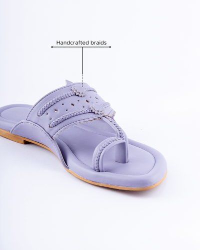 Chatelle Lavender Solid Kolha Flats