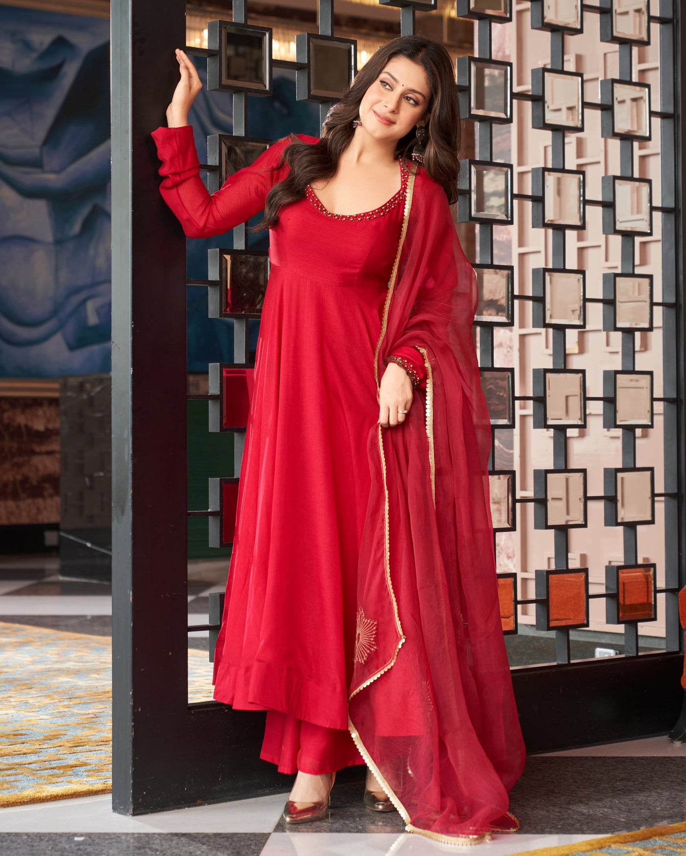 Marya Red Embroidered Anokha Suit Set