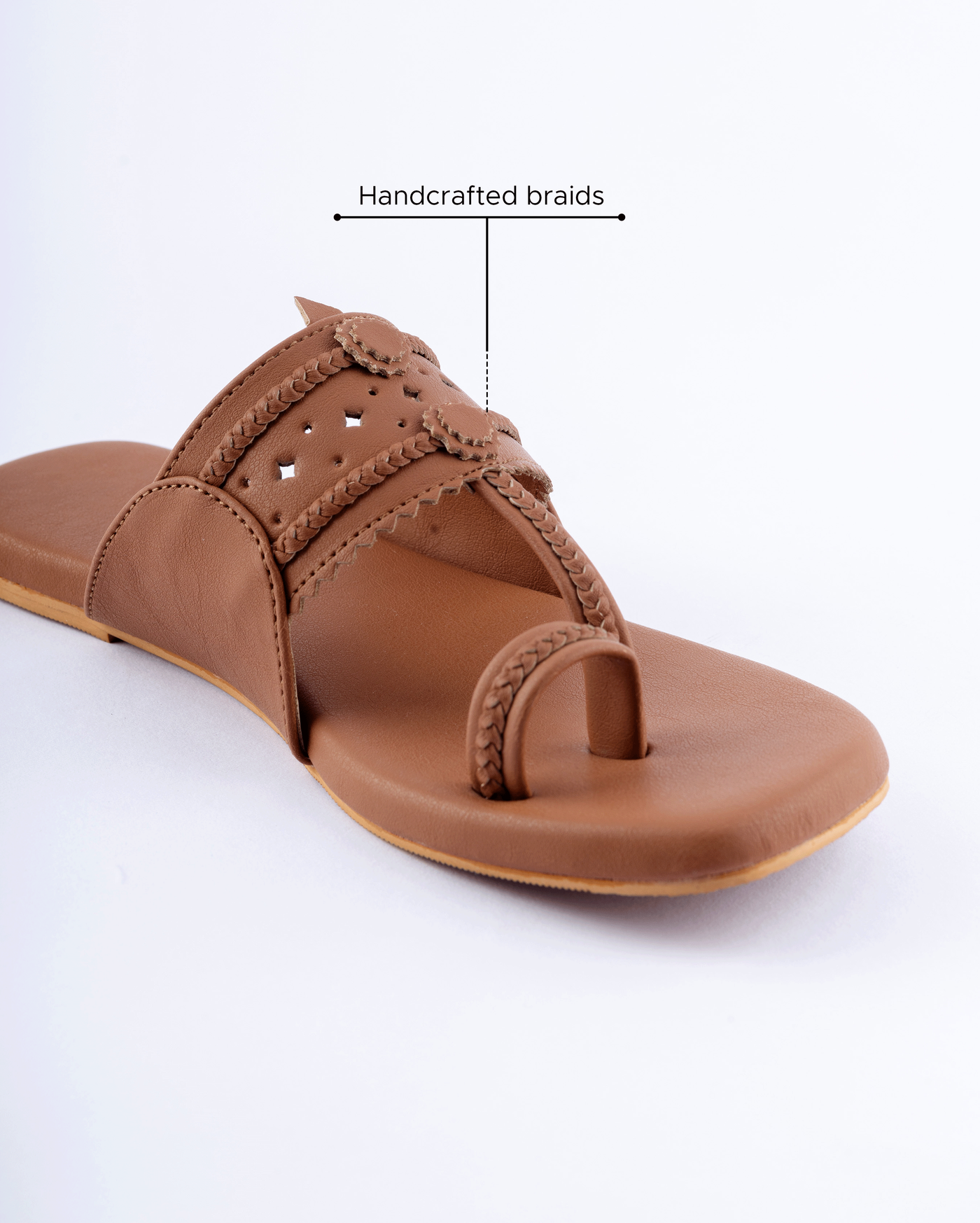 Burlywood Solid Kolha Flats