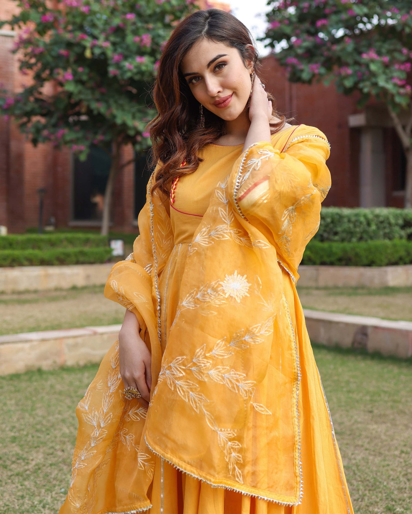 Yellow Popcorn Gotapatti Suit Set