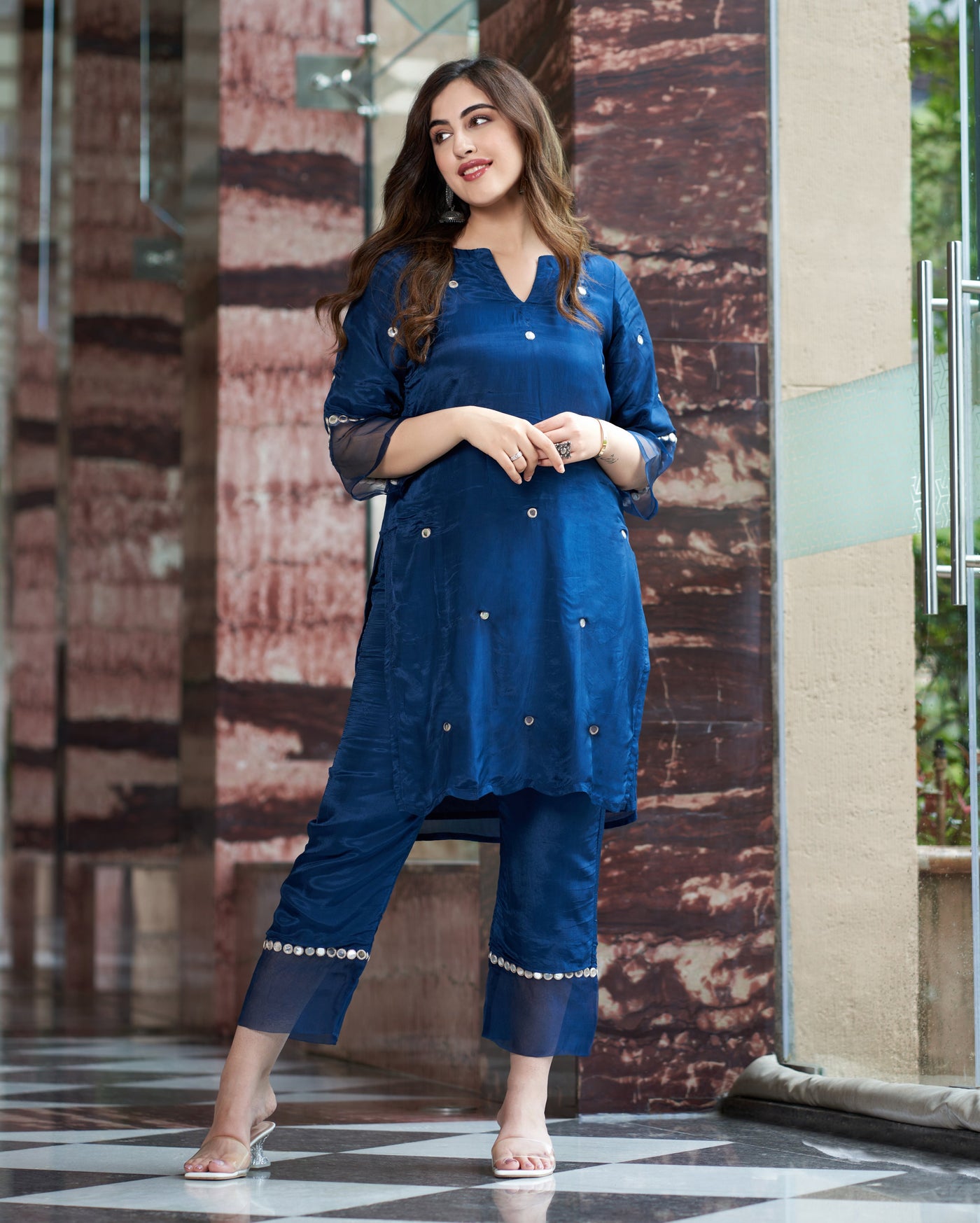 Shilp Blue Embroidered Silk Kurta Set