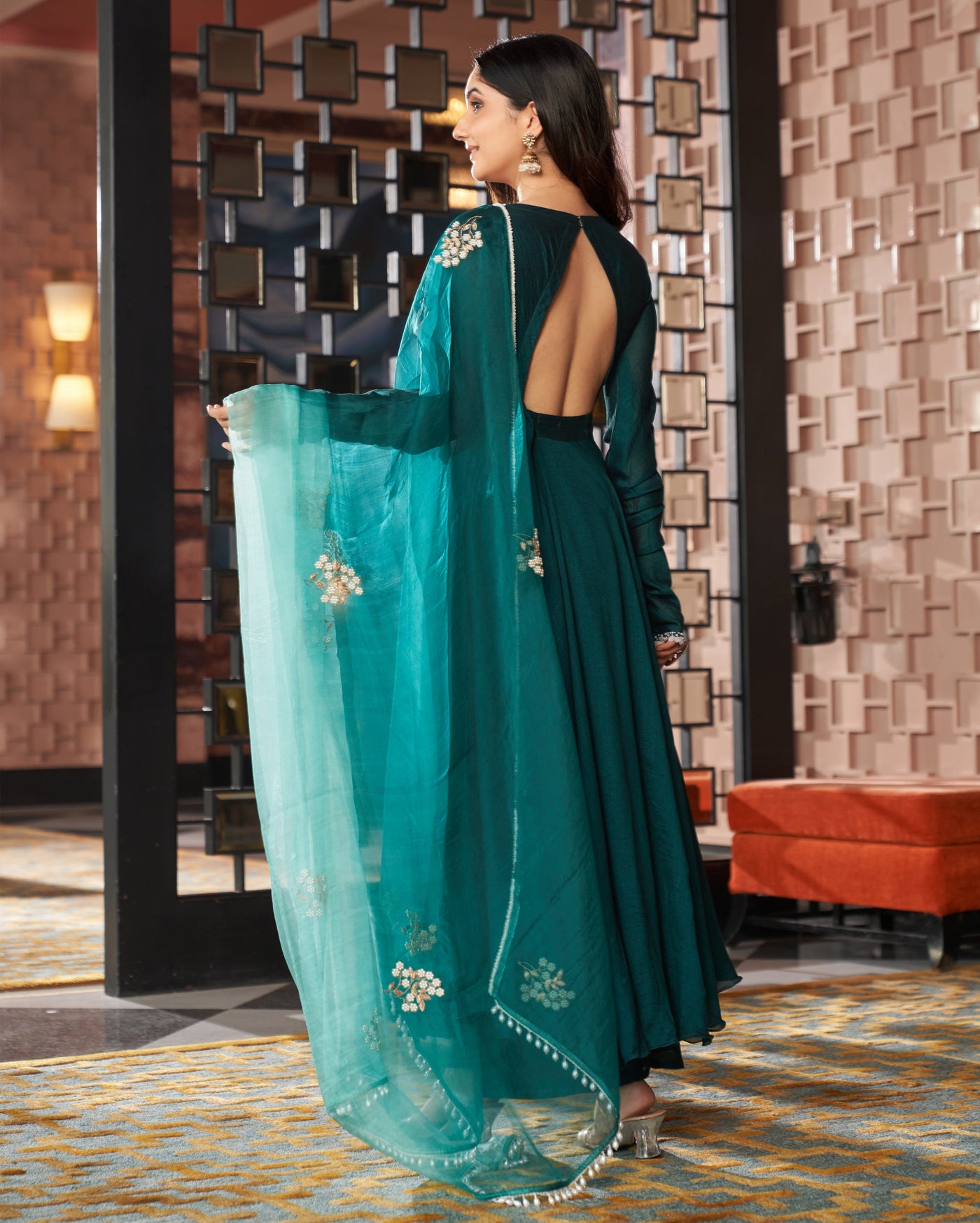 Kevai Dark Green Embroidered Anokha Suit Set