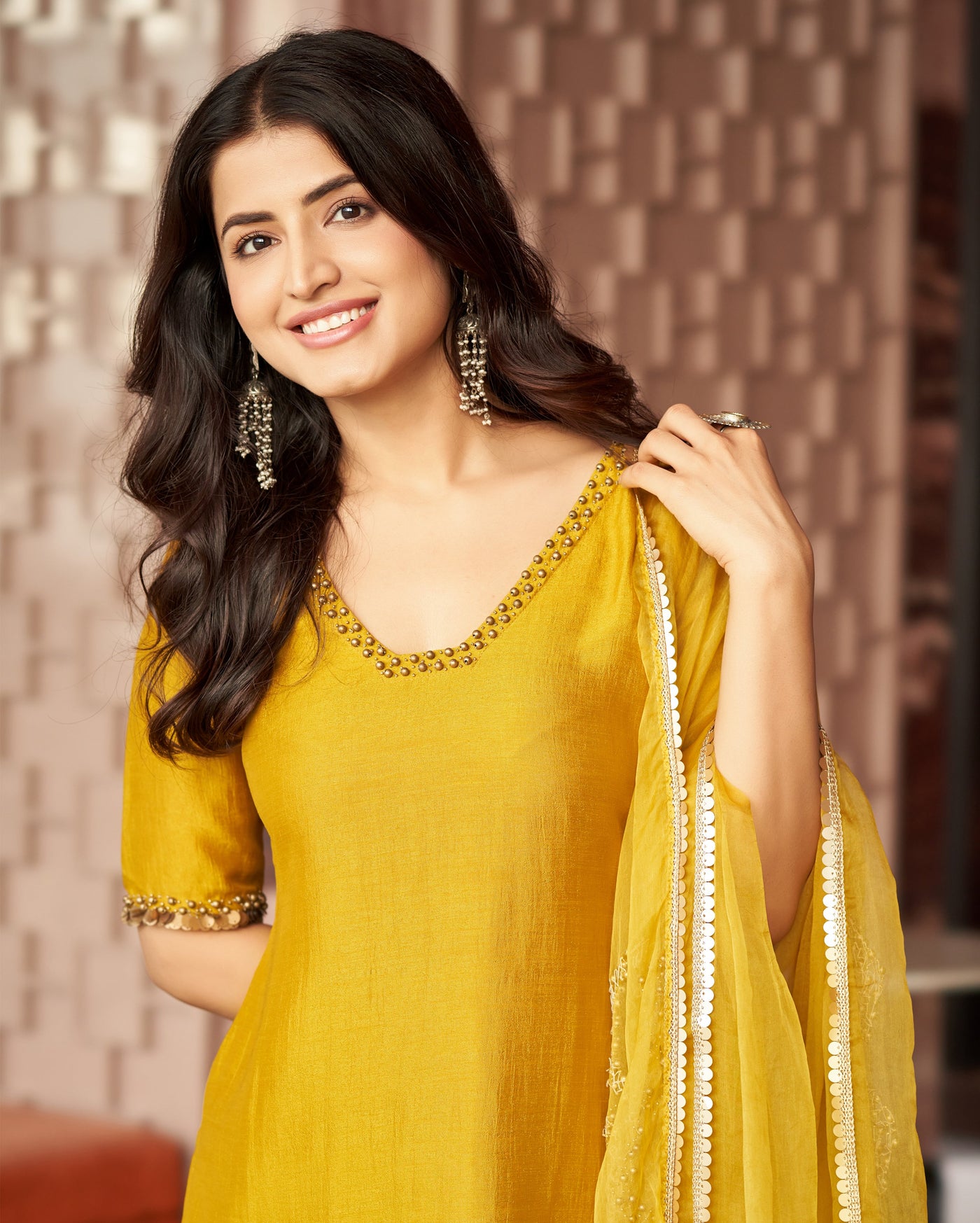 Virasat Mustard Yellow Embroidered Anokha Sharara Set