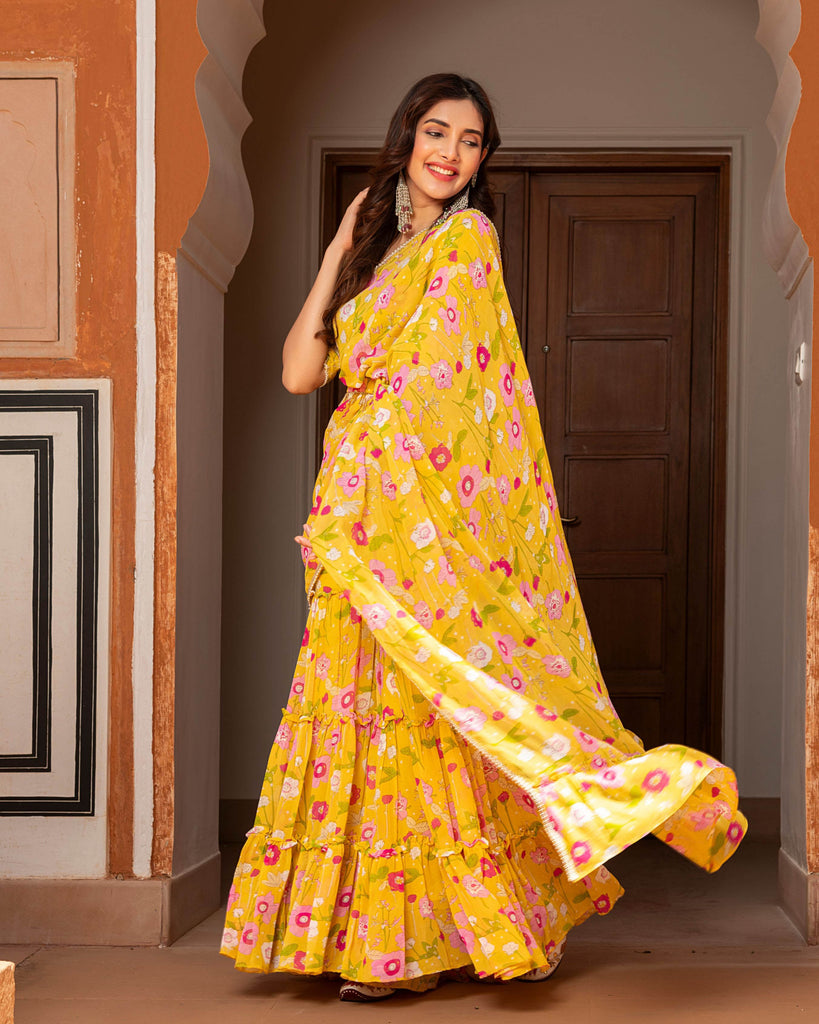 Shop Afsa Georgette Pre Draped Saree for Women Online in India