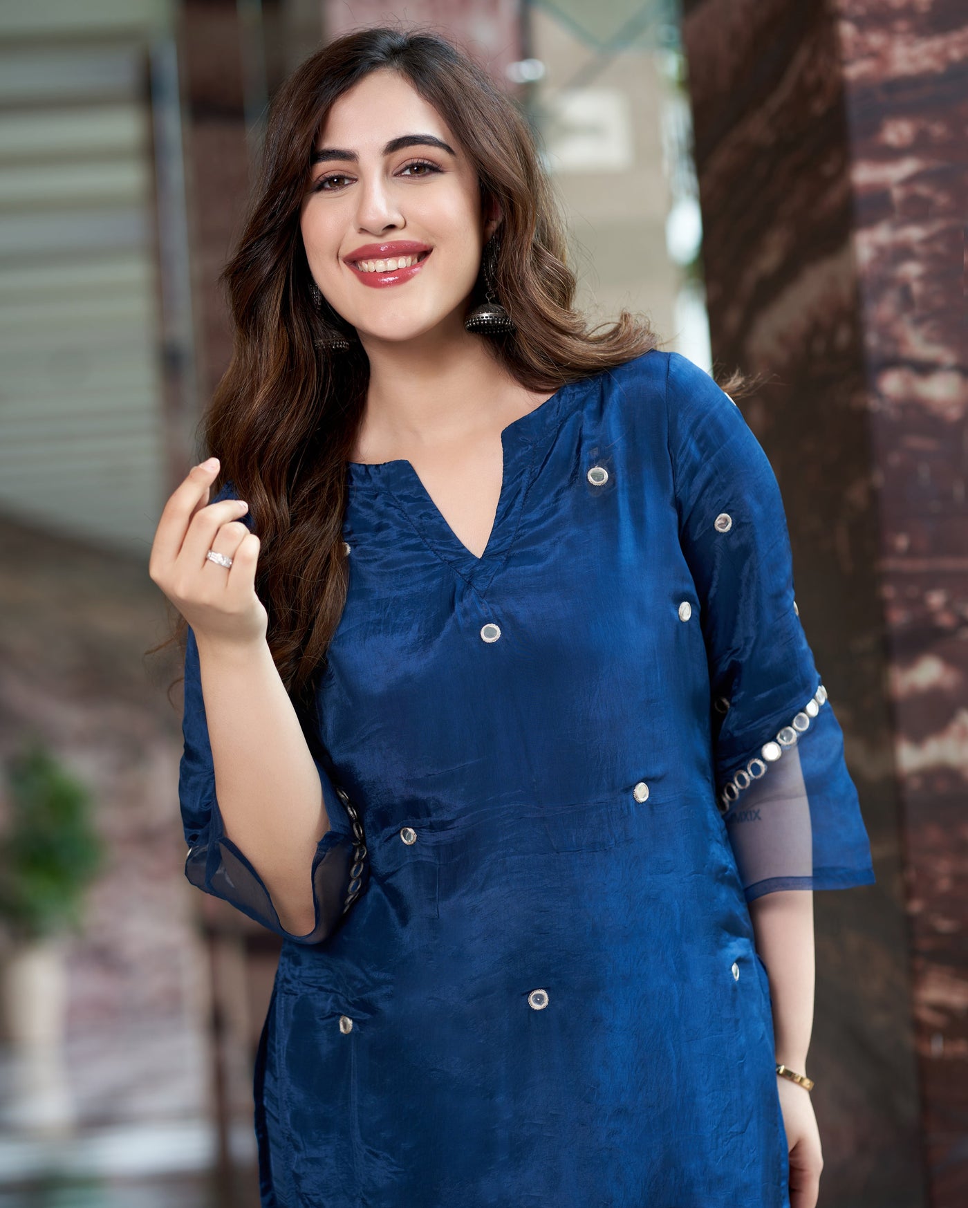 Shilp Blue Embroidered Silk Kurta Set