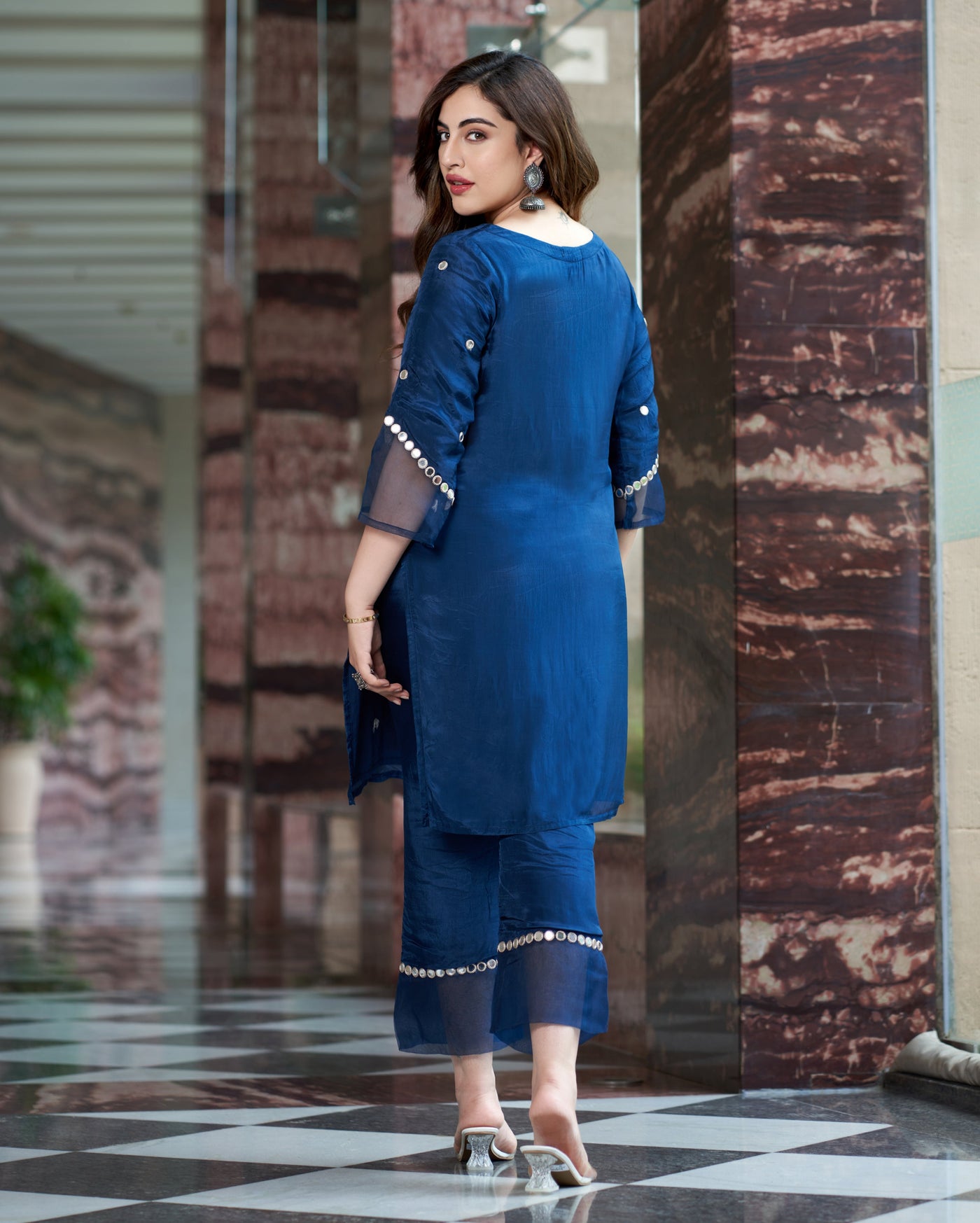 Shilp Blue Embroidered Silk Kurta Set