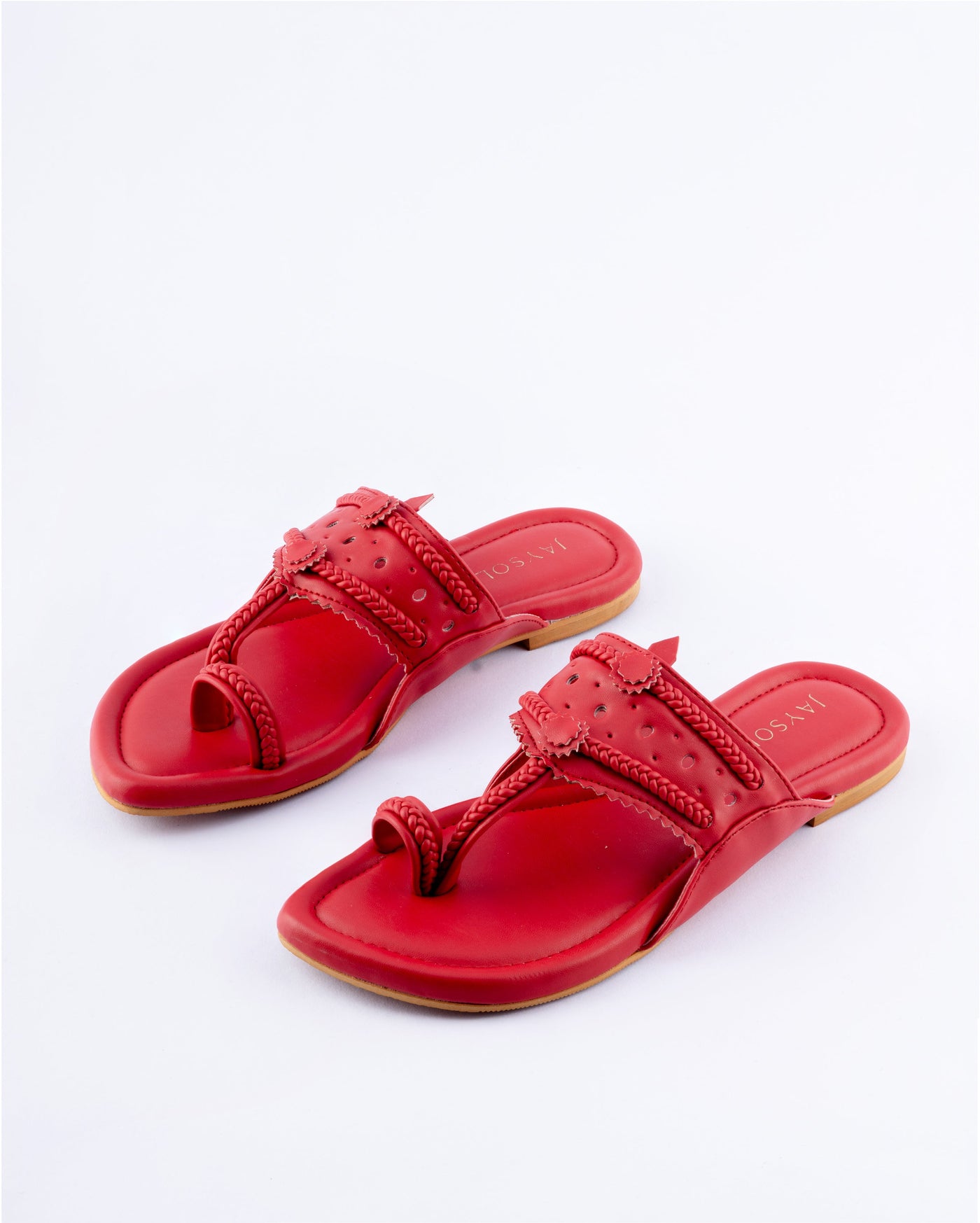 Indian Red Solid Kolha Flats