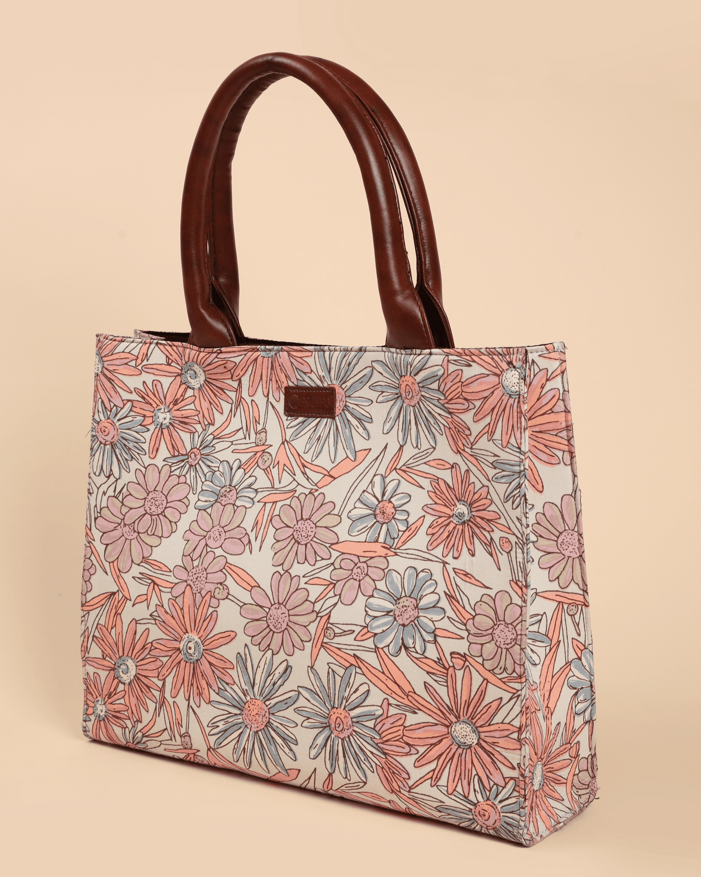 Marigold Magic Handblock Rectangle Tote Bag