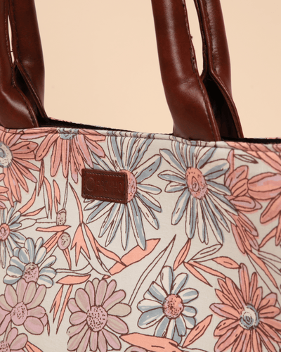 Marigold Magic Handblock Rectangle Tote Bag