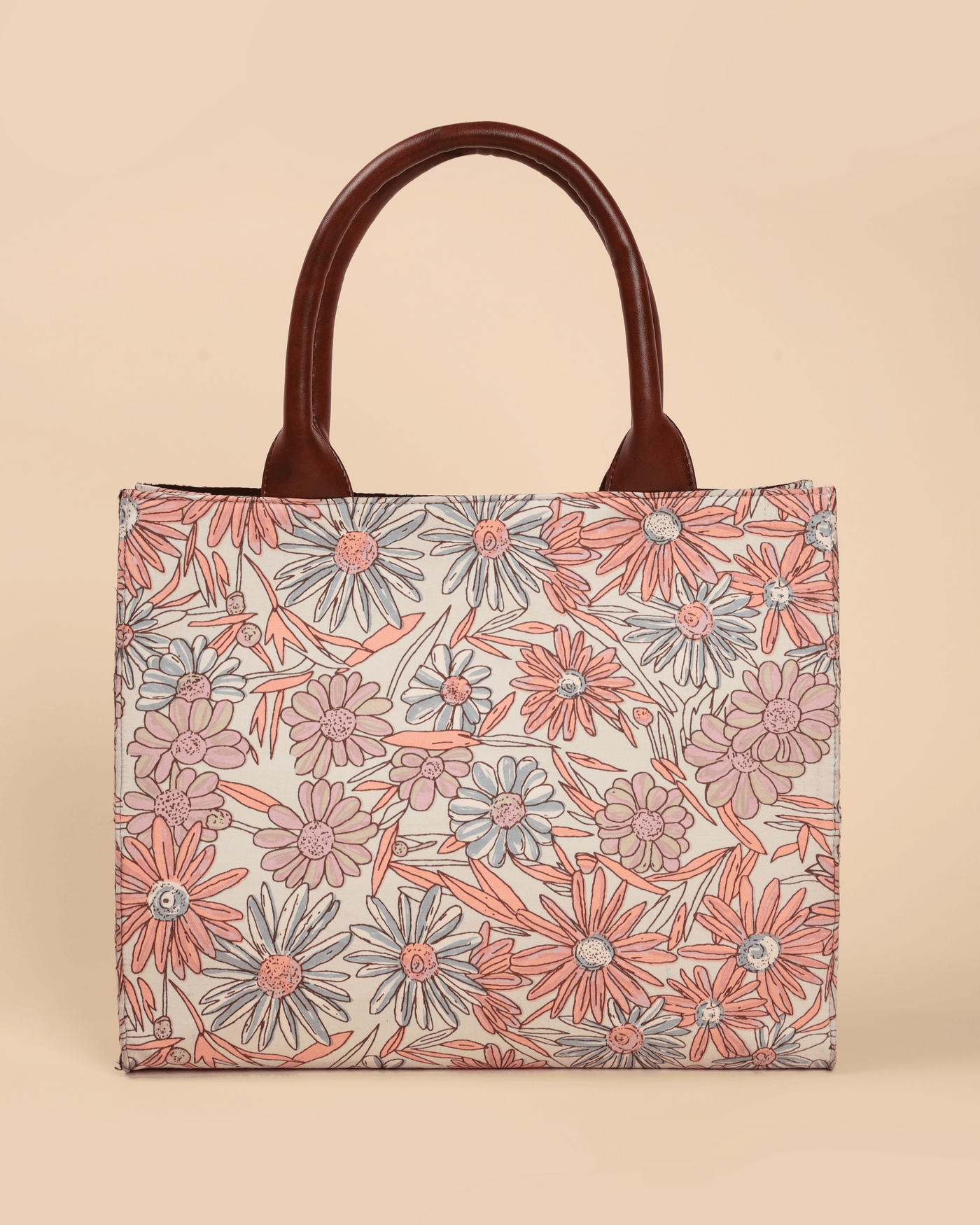 Marigold Magic Handblock Rectangle Tote Bag