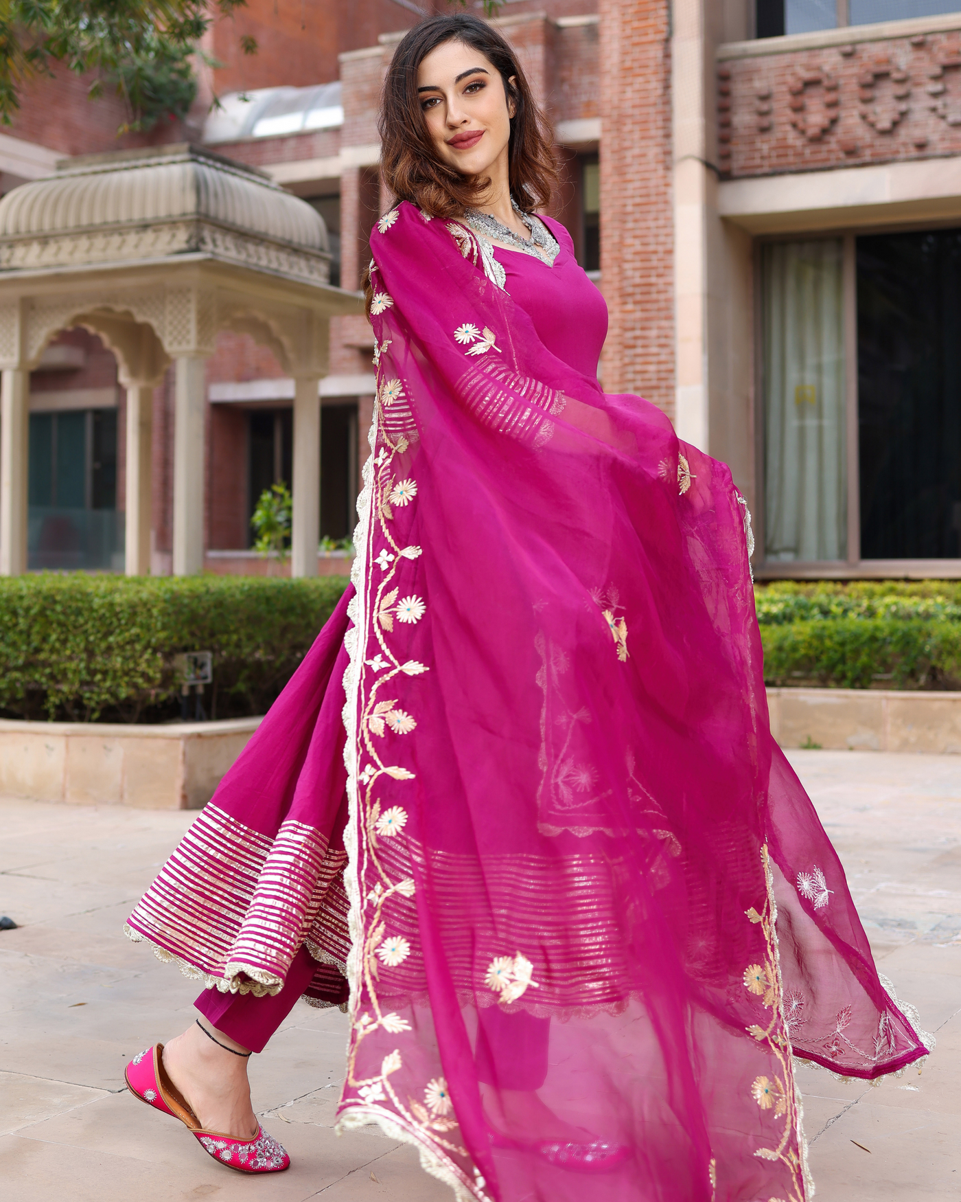 Buy Sparkling Purple Gotapatti Suit Set online in India at Best