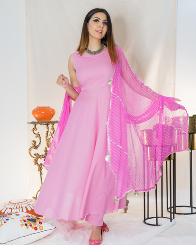 Azalea Pink Leheriya Suit Set