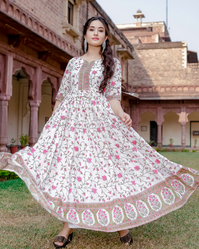 Silk with Patola Designer Foil Print Work Gown